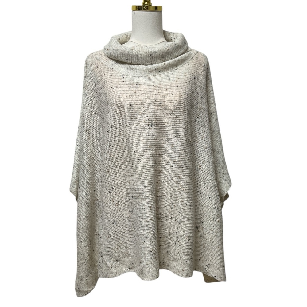 moon & madison Speckled Cream Cowl Neck Poncho Size XS